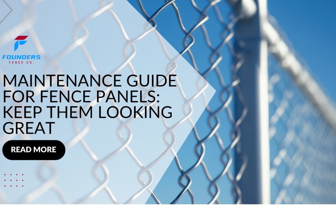 The blog title and a 'Read More' button set against a close-up image of a chain-link fence and a blue sky.